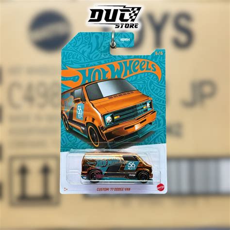 Ducstore Model Car Hvx Hot Wheels Custom Dodge Van Chase Green And Gold Series