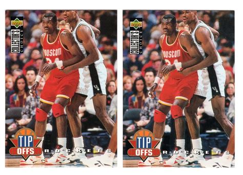 2 1994 95 COLLECTOR S CHOICE TIP OFFS HAKEEM OLAJUWON CARD 175 LOT