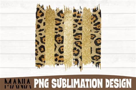 Gold Leopard Brush Stroke Sublimation Graphic By Silhouettemania