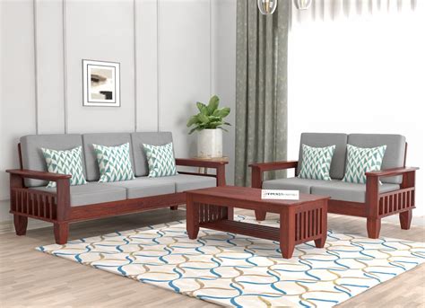 Saamenia Furnitures Solid Sheesham Wooden Seater Sofa Set For Living