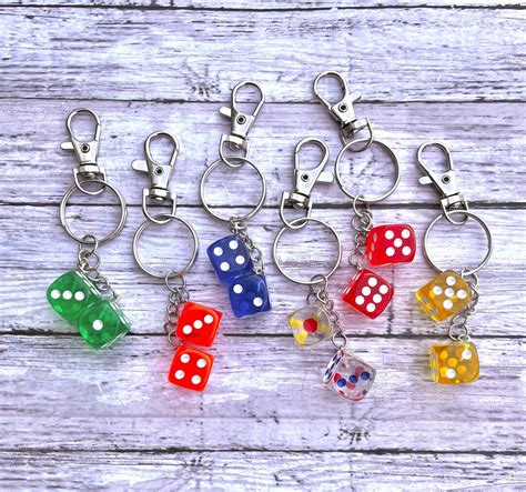 Dice Keychain, Dice Keyring, Translucent Dice, Dice Gift, Bunco Gift ...