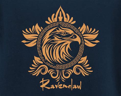 Harry Potter Ravenclaw Shirt Unisex Blue And Metallic Bronze Cotton