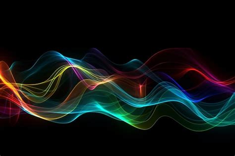 Premium Ai Image Abstract Colorful Waves On A Dark Background With