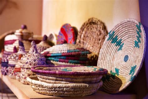 Two Baskets Made Of Straw Rattan Cane Beautiful Handmade Woven