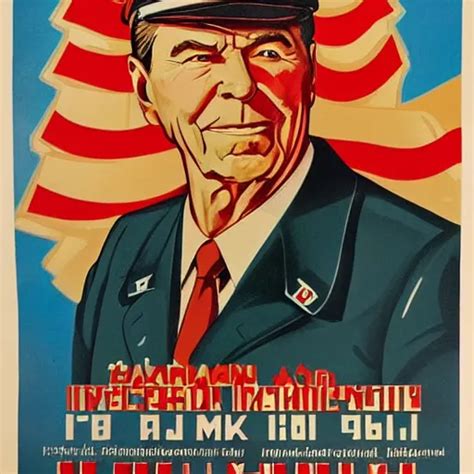 Communist Propaganda Poster Portraying Ronald Reagan Stable Diffusion