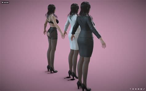 Sexy Mature Office Lady Business Woman Game Ready Low Poly 3d Model