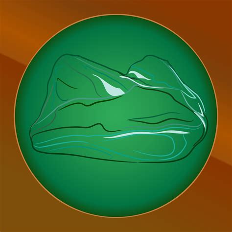 Color line art of natural untreated malachite gem. 48385414 Vector Art