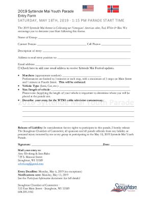 Fillable Online CODY STAMPEDE PARADE ENTRY FORM Microsoft Fax Email