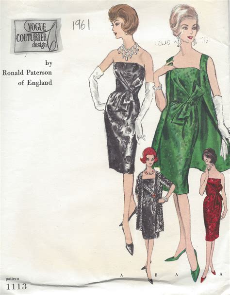 1961 Vintage VOGUE Sewing Pattern B32 DRESS COAT 1184 BY RONALD