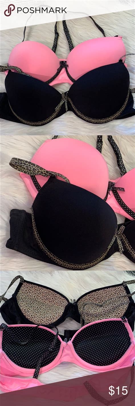 🎀 Bra Bundle Of 2 Pink Polka Dot Black Leo Bras Black Leo Pink Polka