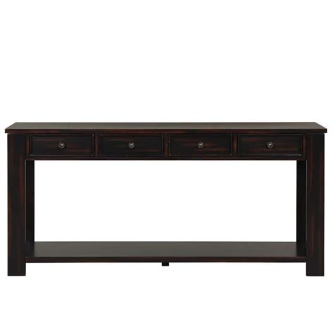 Urtr 63 In Black Rectangle Wood Console Table Long Sofa Table Cabinet