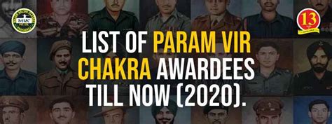 List of Param Vir Chakra Awardees Till Now (2020)