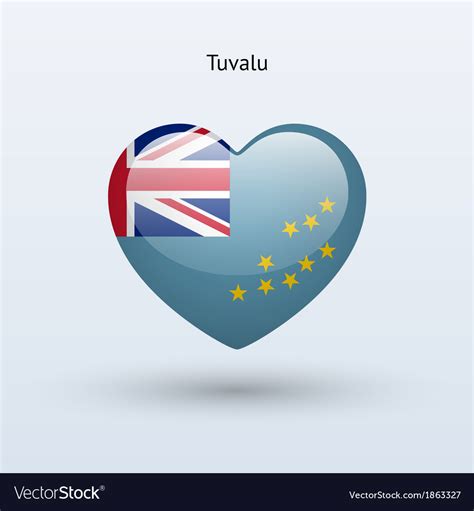 Love Tuvalu Symbol Heart Flag Icon Royalty Free Vector Image