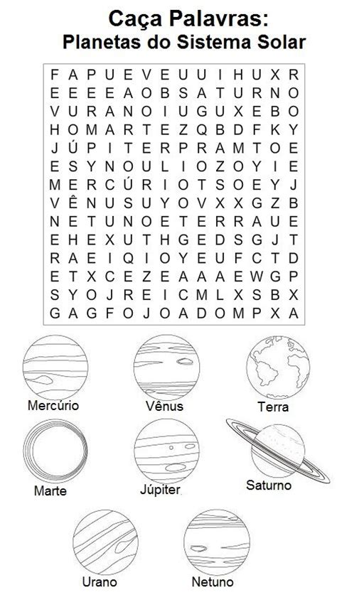 Blog De Geografia Ca A Palavras Planetas Do Sistema Solar