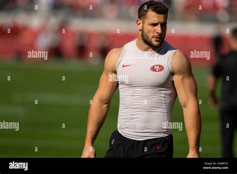 San Francisco Ers Defensive End Nick Bosa During Warmups Before