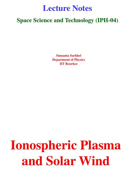 Ionospheric Plasma Solar Wind Pdf Ionosphere Sun