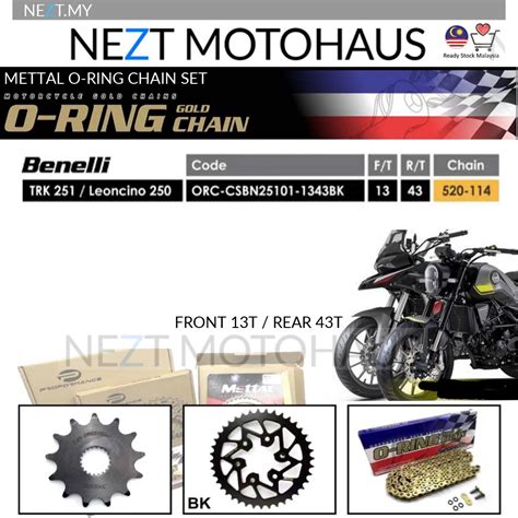 Mettal Trk Leoncino Oring O Ring Chain Sprocket Set Kit Shopee