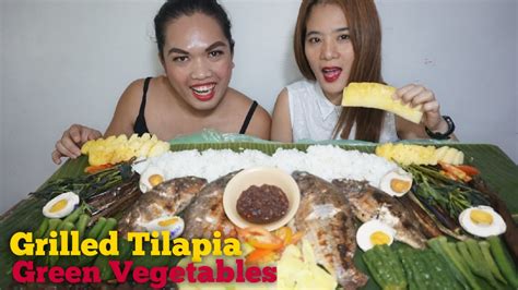 Grilled Tilapia Ensaladang Mangga And Green Vegetable Mukbang