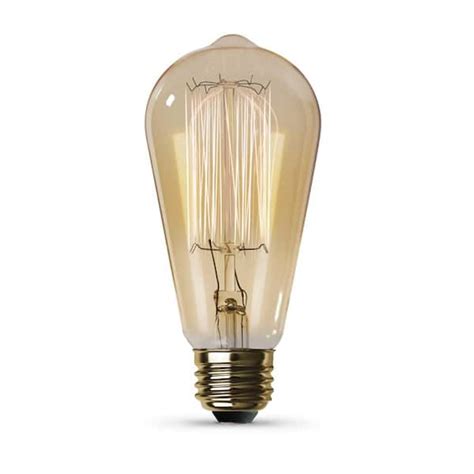 Feit Electric 40 Watt St19 Dimmable Cage Filament Amber Glass E26 Vintage Edison Incandescent