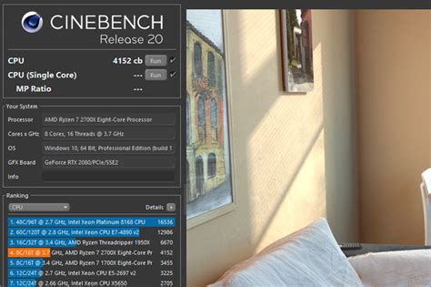 El Benchmark De Cpu Cinebench Se Actualiza A La Versión R20 Con Mayores Requerimientos De Potencia