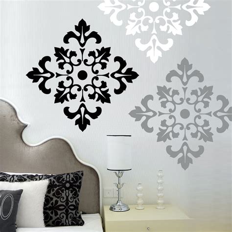 Damask Pattern Wall Decal Stickers Large Wall Stickers Set