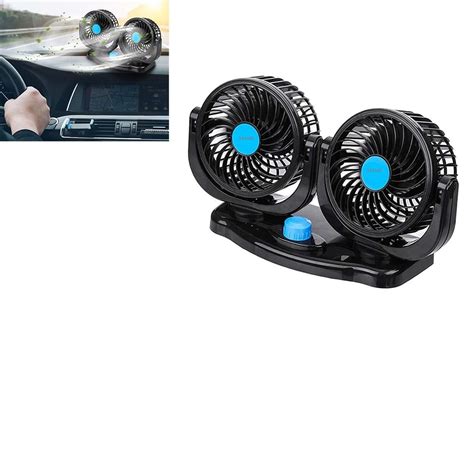 Aksmit Dual Car Headfan CarFan 12V 360 Degree Rotatable Dual Head 2