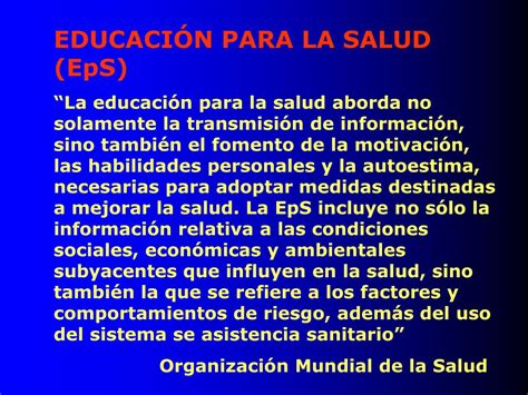 Ppt Educación Para La Salud Powerpoint Presentation Free Download