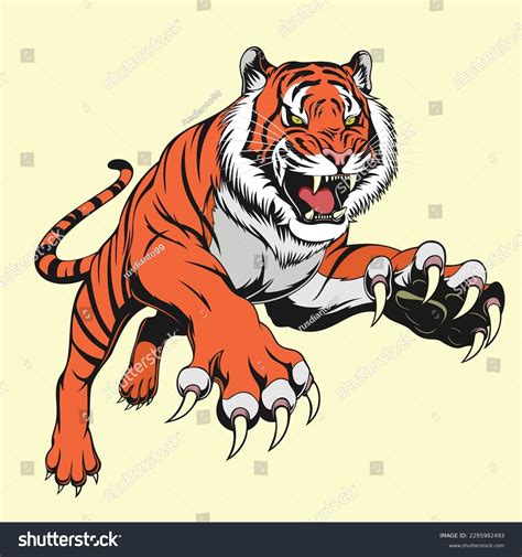 Jumping Tiger Vector