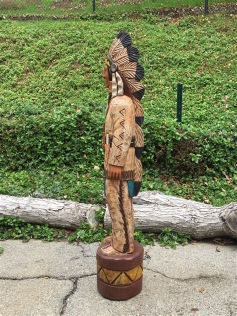 John Gallagher Foot Carved Wooden Cigar Store Indian Statue Etsy