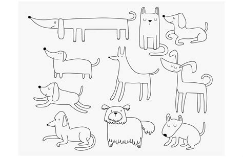 Set of Hand Drawn with Cute Dog Graphic by etinurhayati0586 · Creative ...