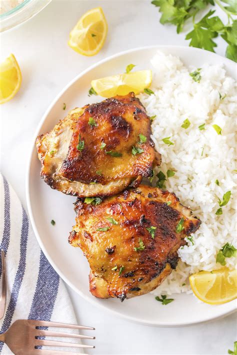 Air Fryer Lemon Garlic Chicken Thighs Airfried