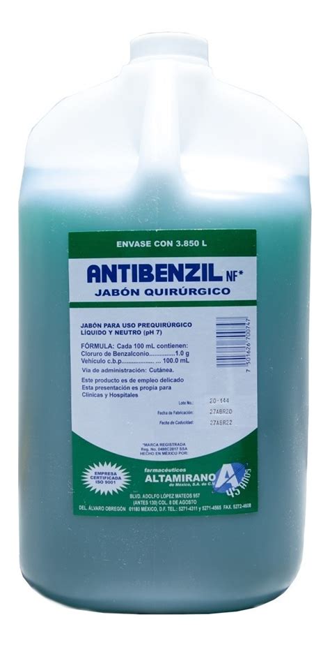 Jabón Quirurgico Antibenzil 3 850 Litros Desinfectante MercadoLibre