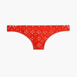 J Crew Swim New Jcrew Bikini In Lasercut Eyelet Red Xl Poshmark