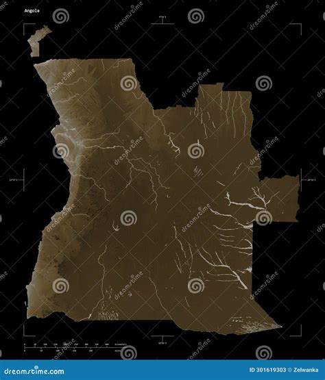 Angola Map Black Silhouette Country Map Isolated On White Background