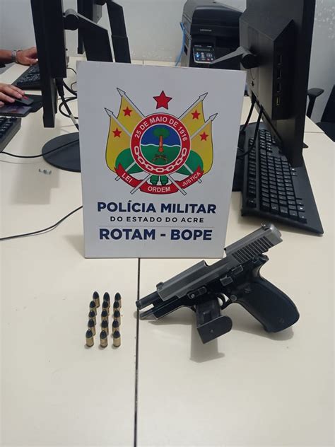 Pol Cia Militar Apreende Pistola Mil Metros Muni Es Intactas