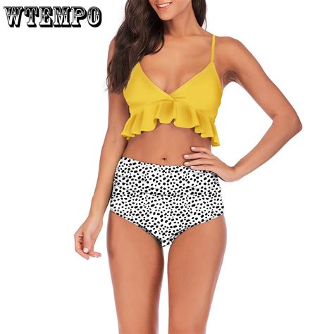 WTEMPO Women Bandage Bikini Push Up Padded Bra Swimsuit Bathing Suit