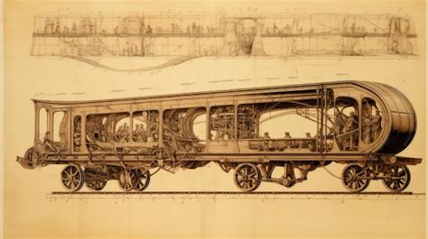 Premium AI Image | A Vintage technical draw of a trane Transport in ...