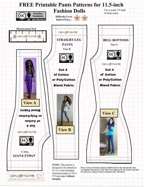 Free Printable PDF Sewing Patterns And Tutorial For Making Barbie Doll