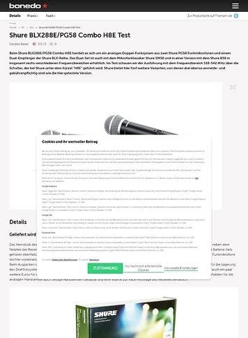 Shure BLX288/PG58 Funkmikrofon System Frequenzbereich S8 – Musikhaus ...