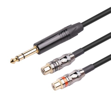 635mm 14 Inch Trs Stereo Jack Male To 2 Rca Female Plug Y Splitter Adapter Cable