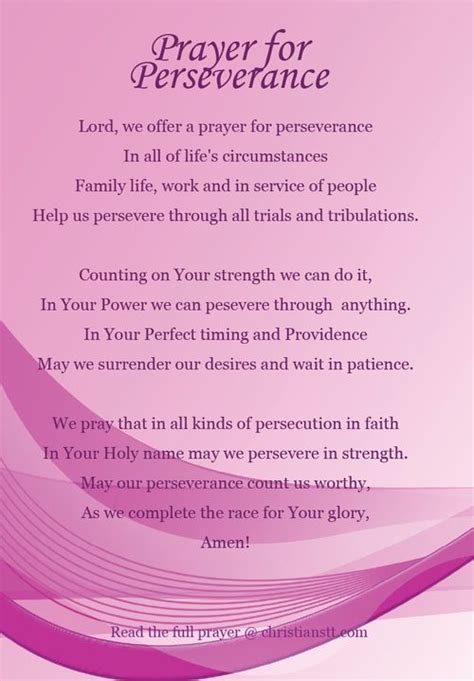 Prayer For Perseverance