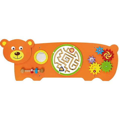 Viga Wooden Activity Wall Panel Toy Bear Design Wall Sensory Board