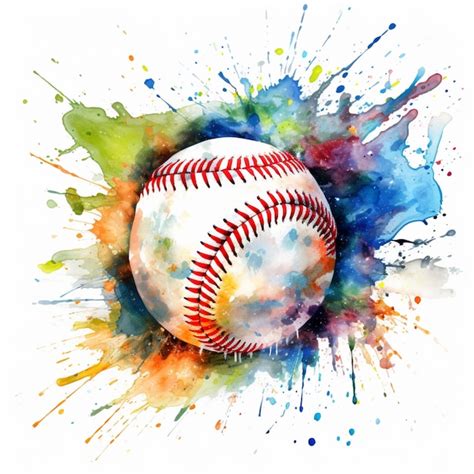 Premium Photo Watercolor Baseball Sport