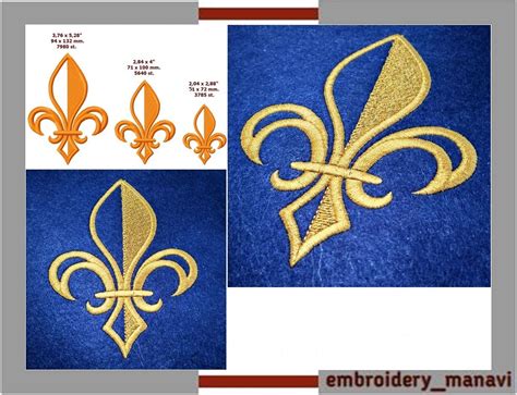 Fleur De Lis Embroidery Design Can Be Used For Embroidery On A Etsy