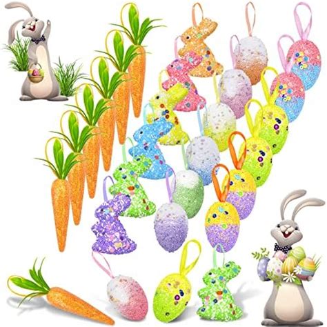 Amazon Pack Easter Egg Ornaments Easter Colorful Foam Bunny