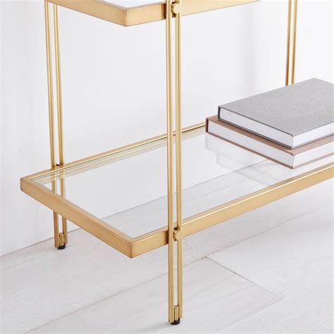 Fulton Bookshelf Antique Brass West Elm Uk