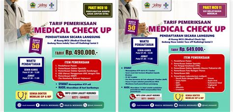 Ketentuan Dan Tarif Pemeriksaan Medical Check Up MCU Untuk Surat