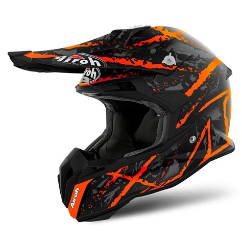 Casco De Motocross Airoh TERMINATOR OPEN VISION CARNAGE ORANGE GLOSS