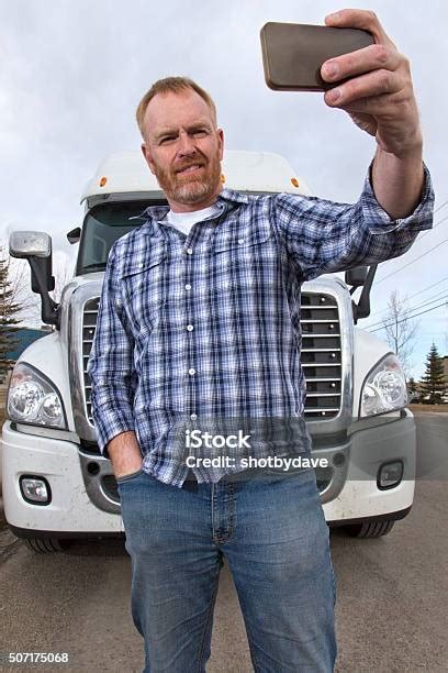 Truck Driver Trucking And Selfie Stock Photo Download Image Now