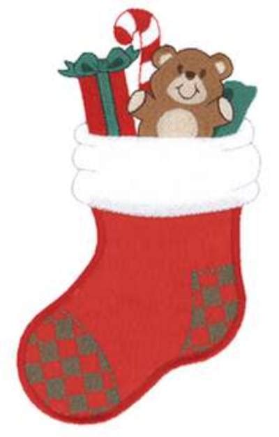 Christmas Stocking Applique Machine Embroidery Design | Embroidery ...